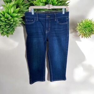 Liz Claiborne Crop Jeans Mid-Rise‎ Dark Wash Denim Cropped Pants Women's Size 8P